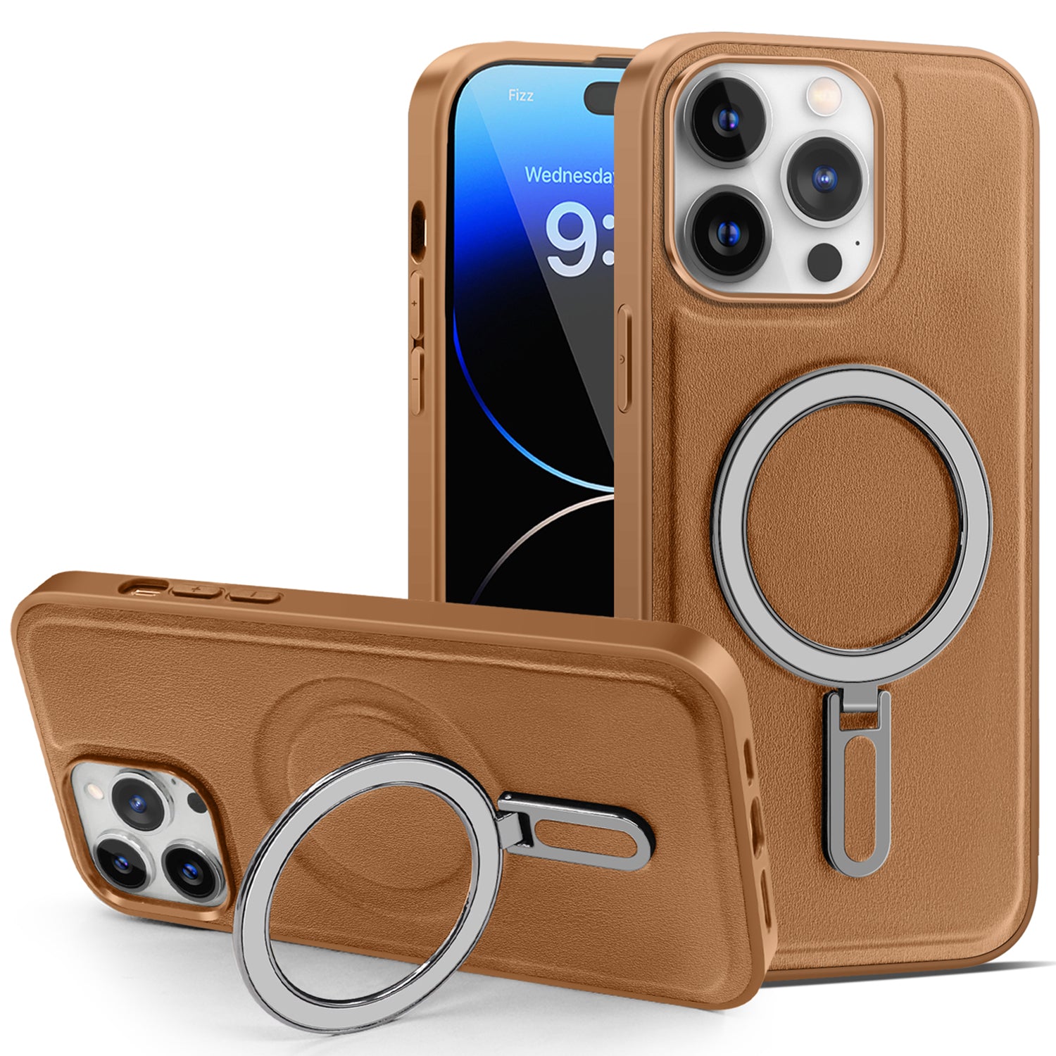 For iPhone 14 Pro Max Kickstand Phone Case Cover Anti-Scratch PU Leather Coated PC TPU Magnetic Cover For iPhone 14 Pro Max Kickstand Phone Case Cover Anti-Scratch PU Leather Coated PC TPU Magnetic Cover